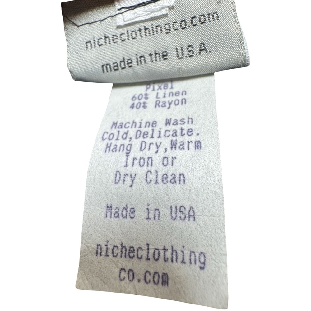Niche Nilgun Derman Skirt Womens Small Gray Pixel Linen Blend Good Avant Garde - Picture 4 of 6